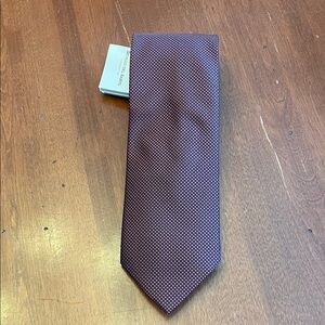 Giorgio Del Sarto Men’s Silk Tie - Navy & Orange Microdot Pattern - w/Tags
